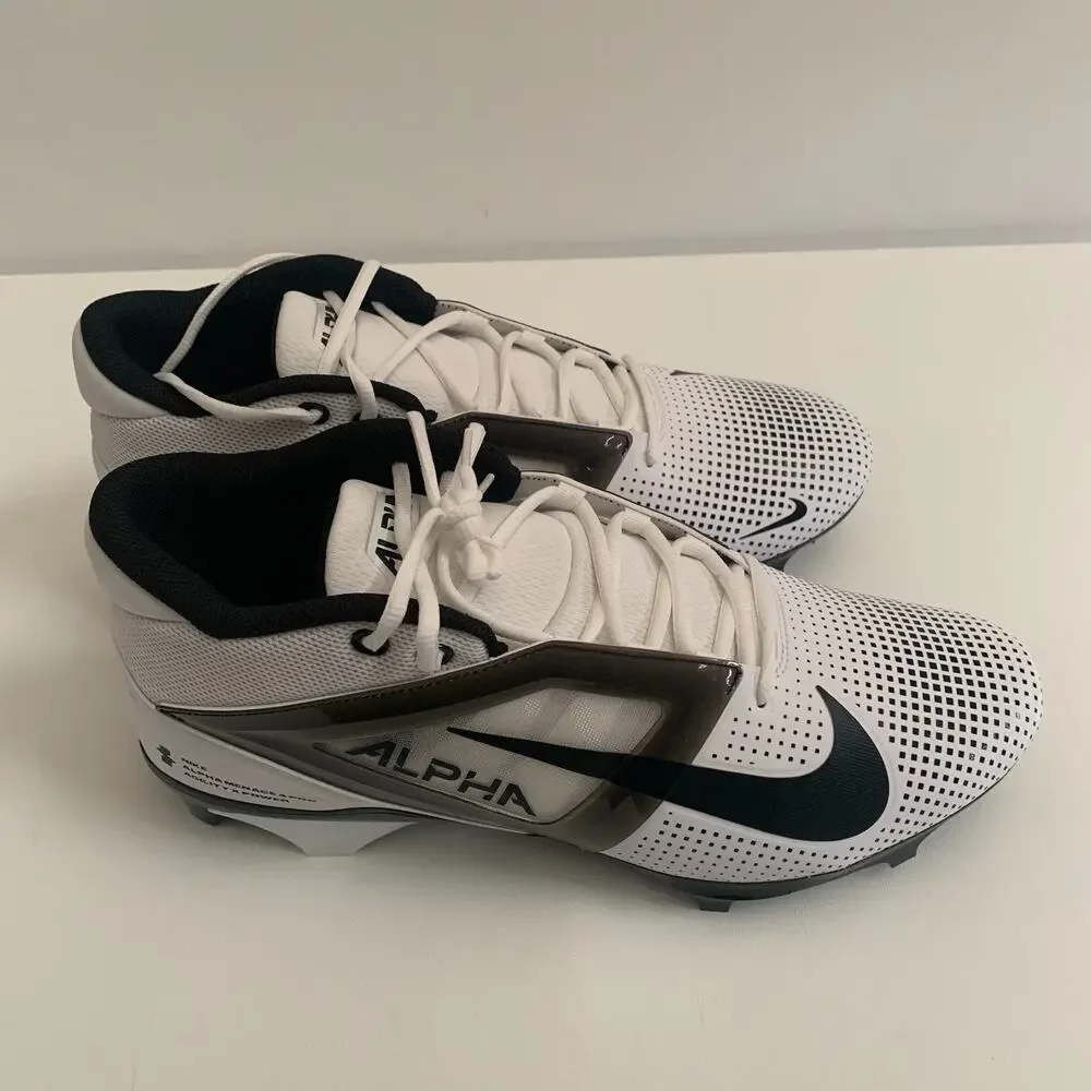 Nike Men's Size 13.5 Air Alpha Menace 4 Pro Football Cleats White FZ7702-105 New